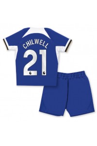 Fotbalové Dres Chelsea Ben Chilwell #21 Dětské Domácí Oblečení 2023-24 Krátký Rukáv (+ trenýrky)